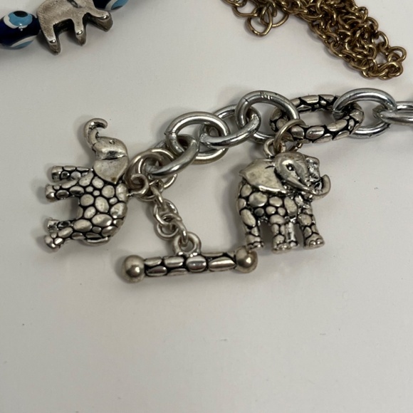 5 Piece Elephant Costume Jewelry lot -Brooch Bracelets Necklaces - Boho Safari - Picture 7 of 11